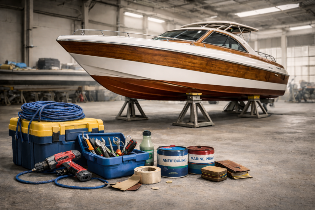 Barca reconditionata cu solutii antifouling si marine prime